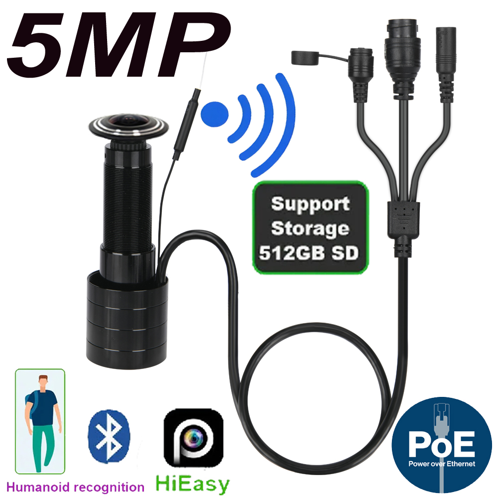 Peephole Camera Viewer - 5MP Door Eye IP POE Camera