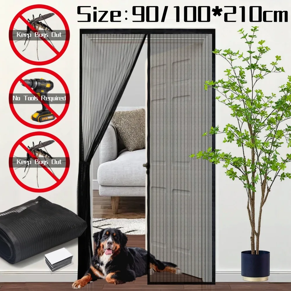 Home Security Fence - Heavy Duty Magnetic Door Mesh Curtain