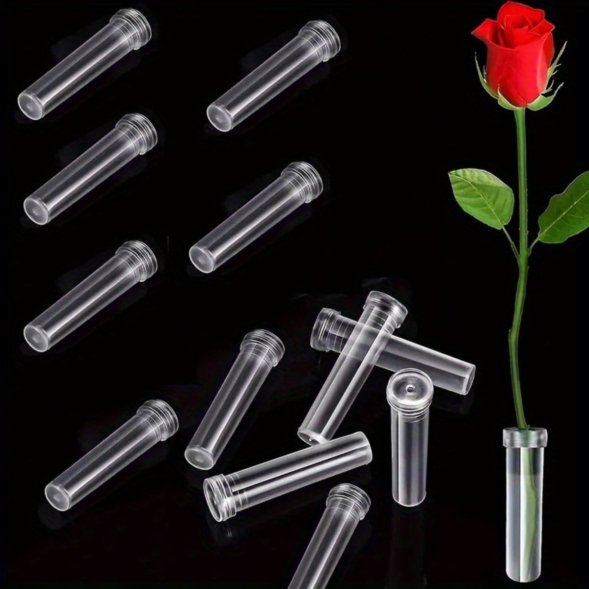 Home Security Diy - 10 Pack Transparent Plastic Floral Stem