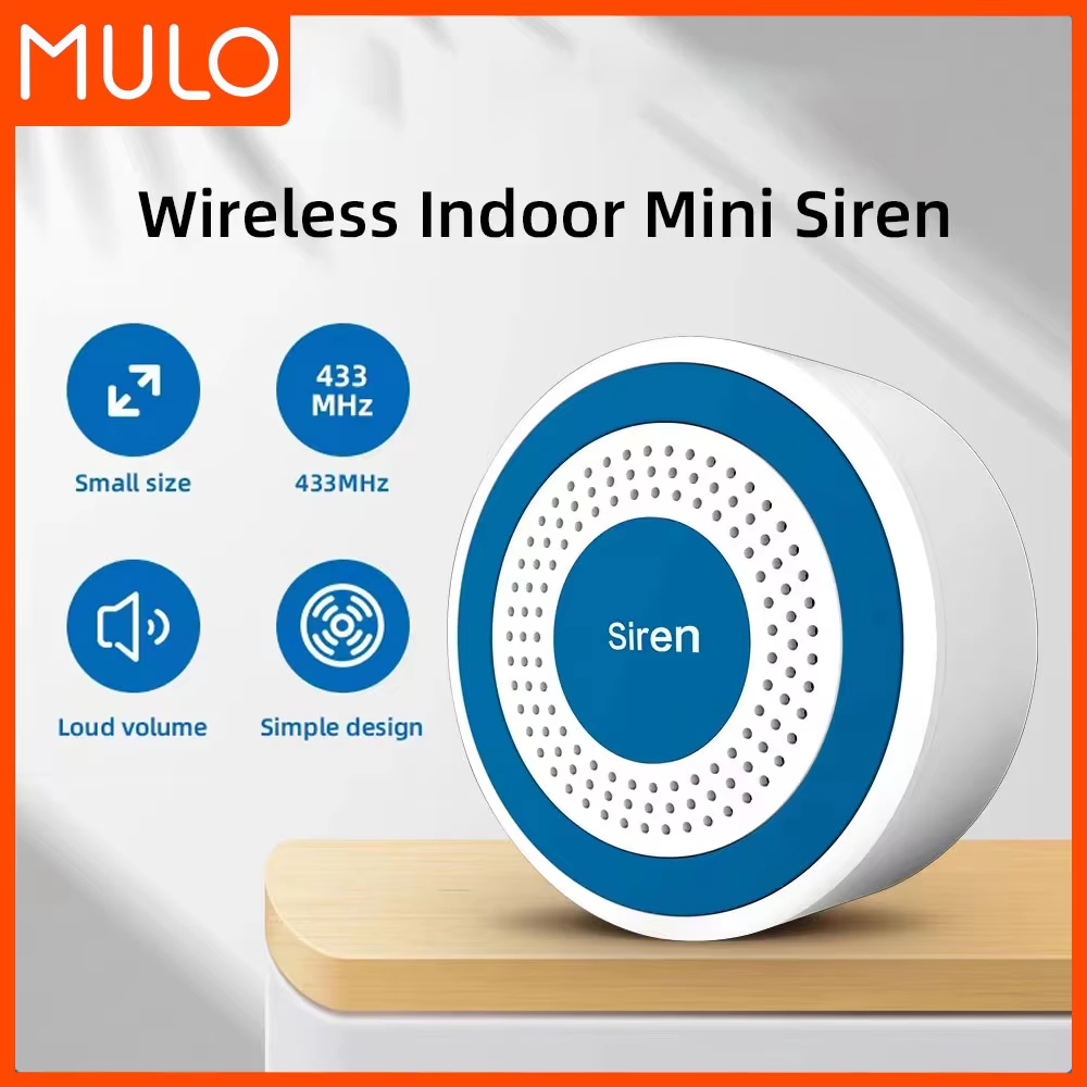 Home Security Siren - MULO Mini Alarm Siren Wireless 433MHz