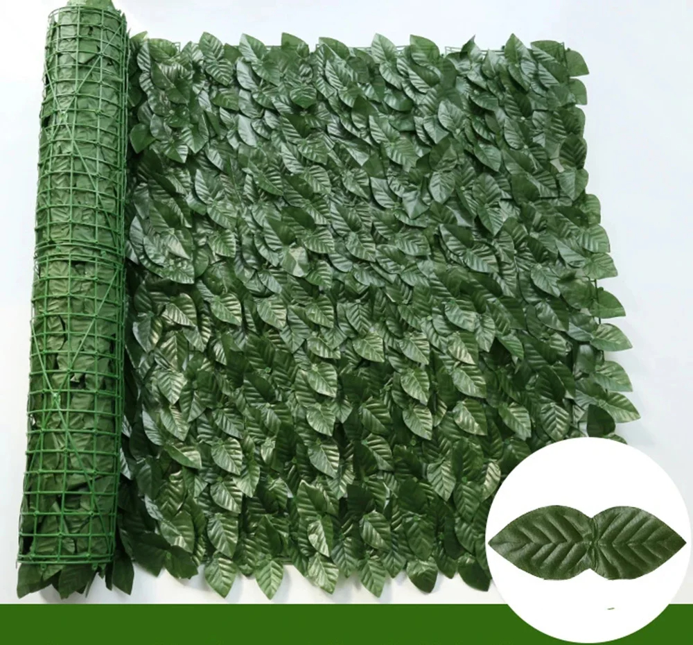 Home Security Fence - Artificial Ivy Hedge Green Leaf Fence