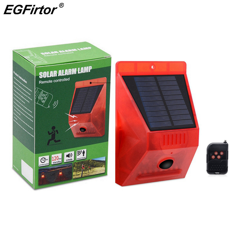 Home Security Siren - Solar Alarm Lamp Remote Control Security
