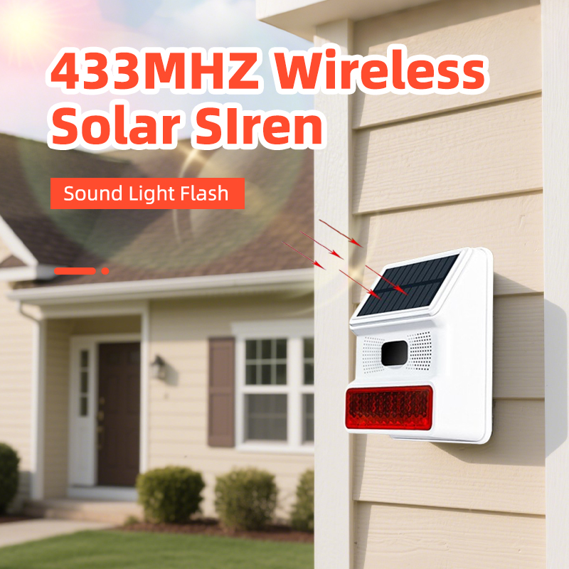 Home Security Siren - Outdoor Alarm Horn 433MHZ Wireless Solar