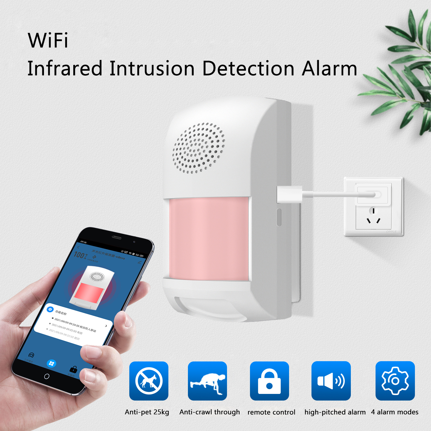 Home Security With Ai - TUYA WiFi PIR Motion Sensor Home