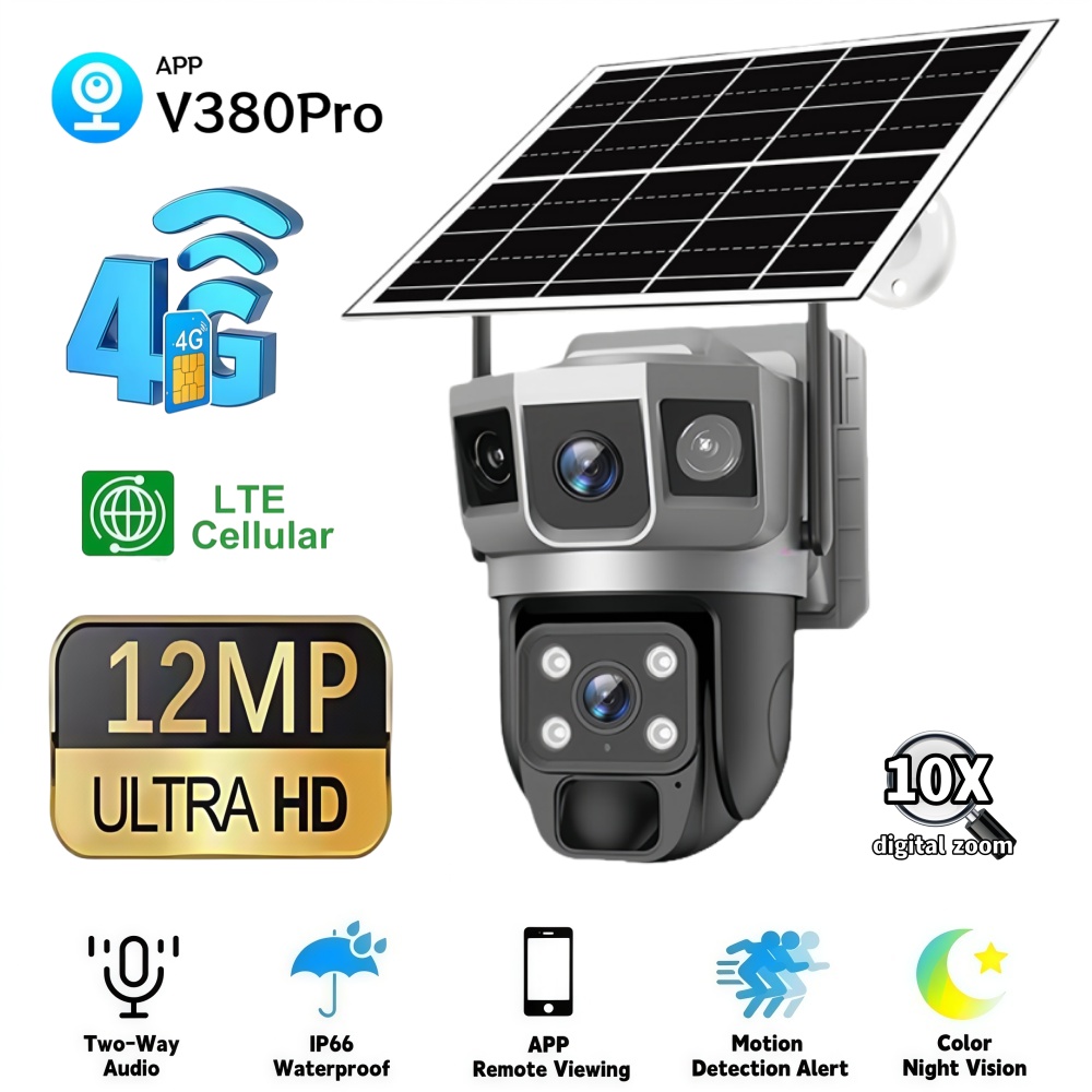 Home Security Diy - 4G Camera Outdoor Solar Surveillance Camera