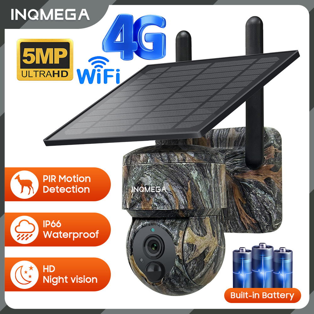 Home Security Outdoor Cameras - INQMEGA 5MP 4G / WIFI Solar
