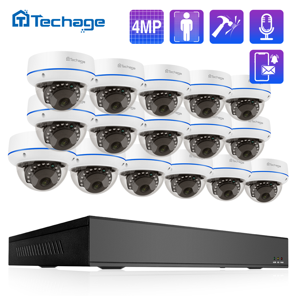 Home Security Diy - Techage HD 4MP 16CH POE Surveillance