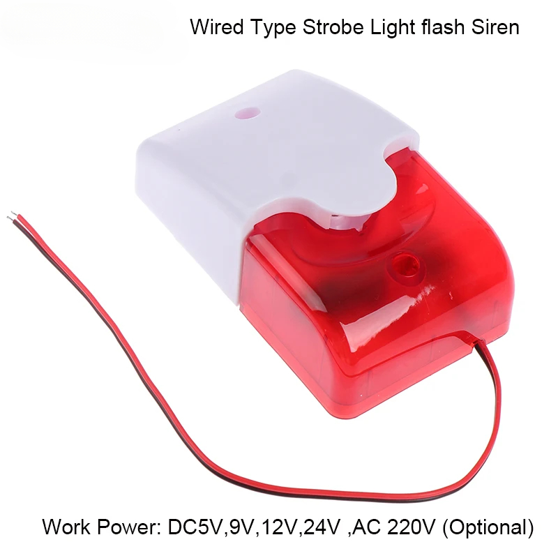 Home Security With Ai - 120dB Strobe Siren Alarm | 5V-220V