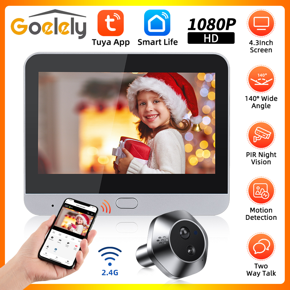 Peephole Camera Viewer - Goelely Tuya WIFI Peephole Door Camera