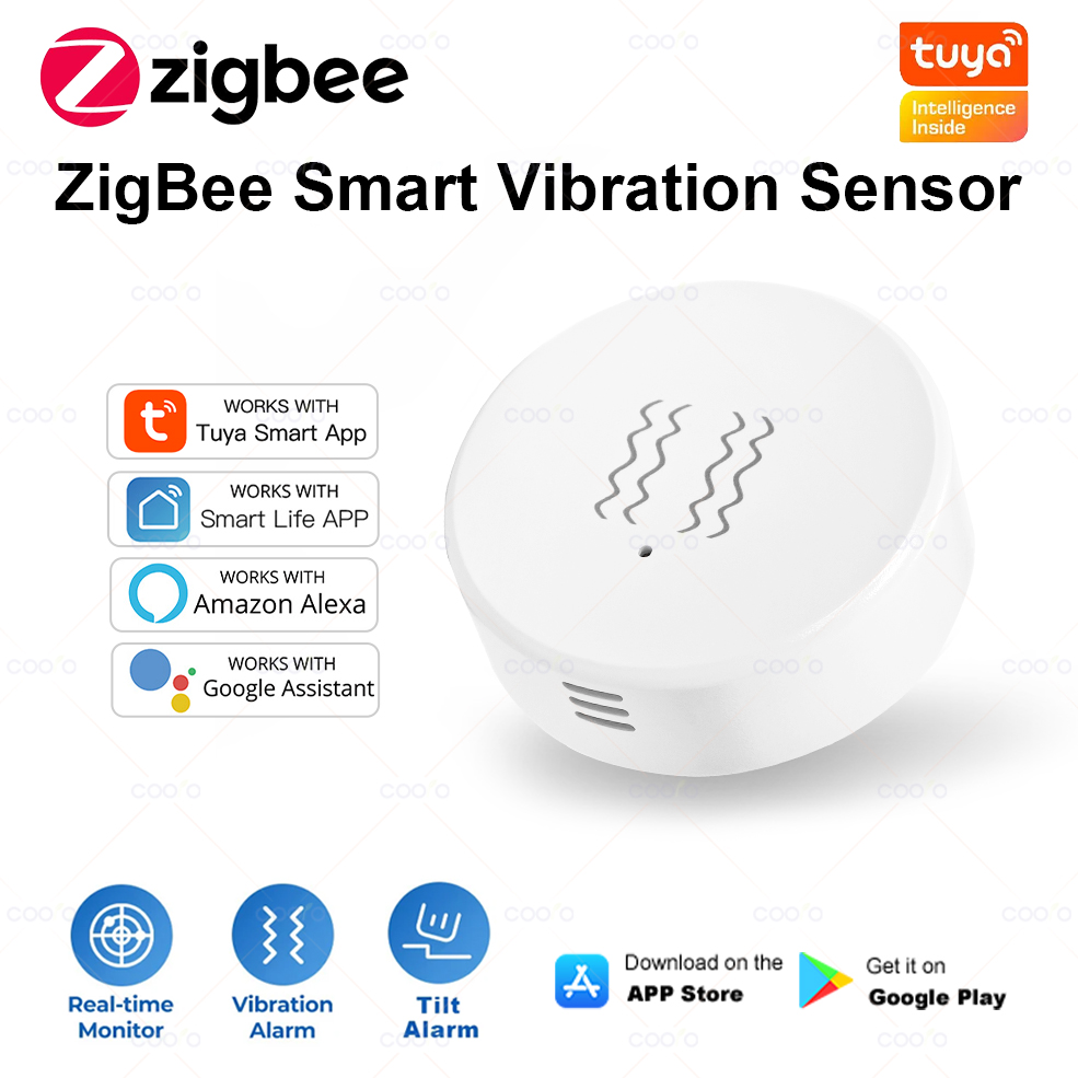Home Security And Monitoring - ZigBee Tuya Smart Vibration Sensor Real