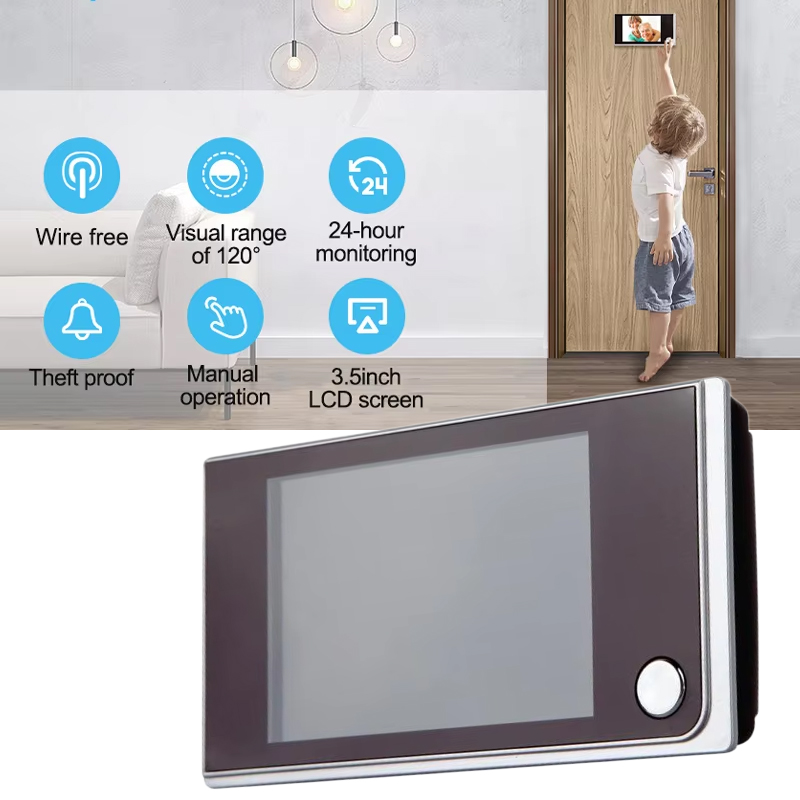 Peephole Camera Viewer - 3.5 inch Digital Doorbell LCD 120