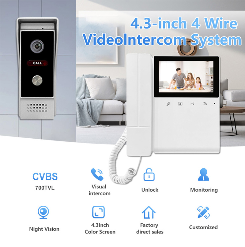 4.3Inch  TFT Monitor  4 Wired  – Peephole Camera Viewer Bewertung und Preis