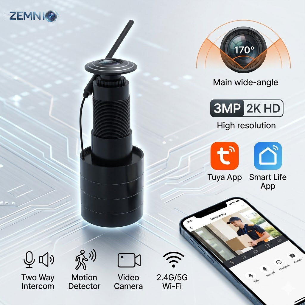 ZEMNIO 2K 3MP Smart Door Peeph – Peephole Camera Viewer Bewertung und Preis
