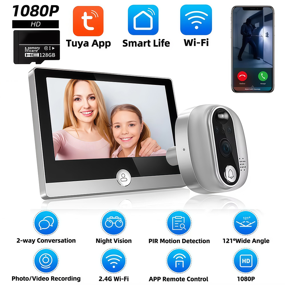 Tuya 1080P WiFi Door Bell Came – Peephole Camera Viewer Bewertung und Preis