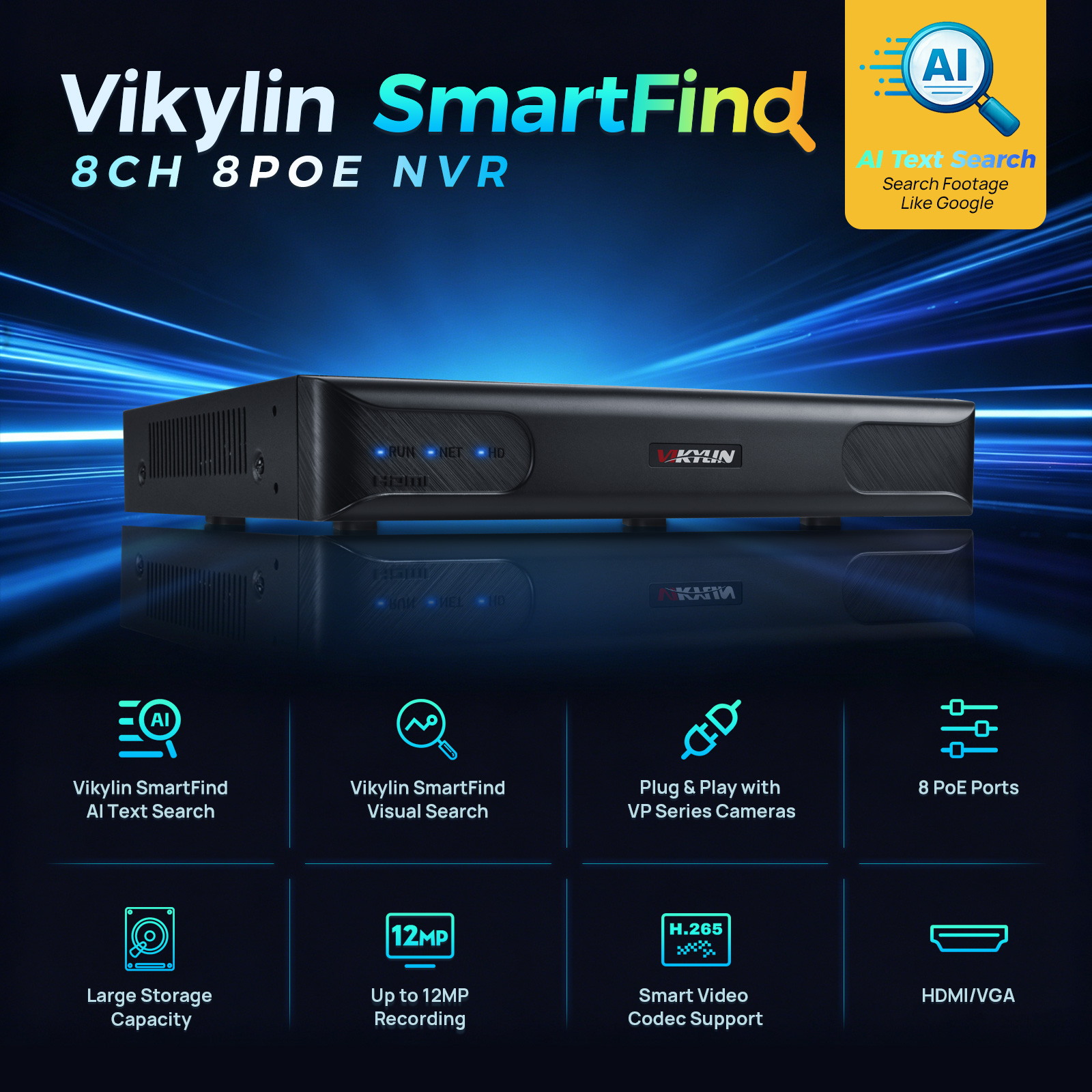 Vikylin 4K NVR UP to 12MP 8CH  – Home Security And Monitoring Bewertung und Preis