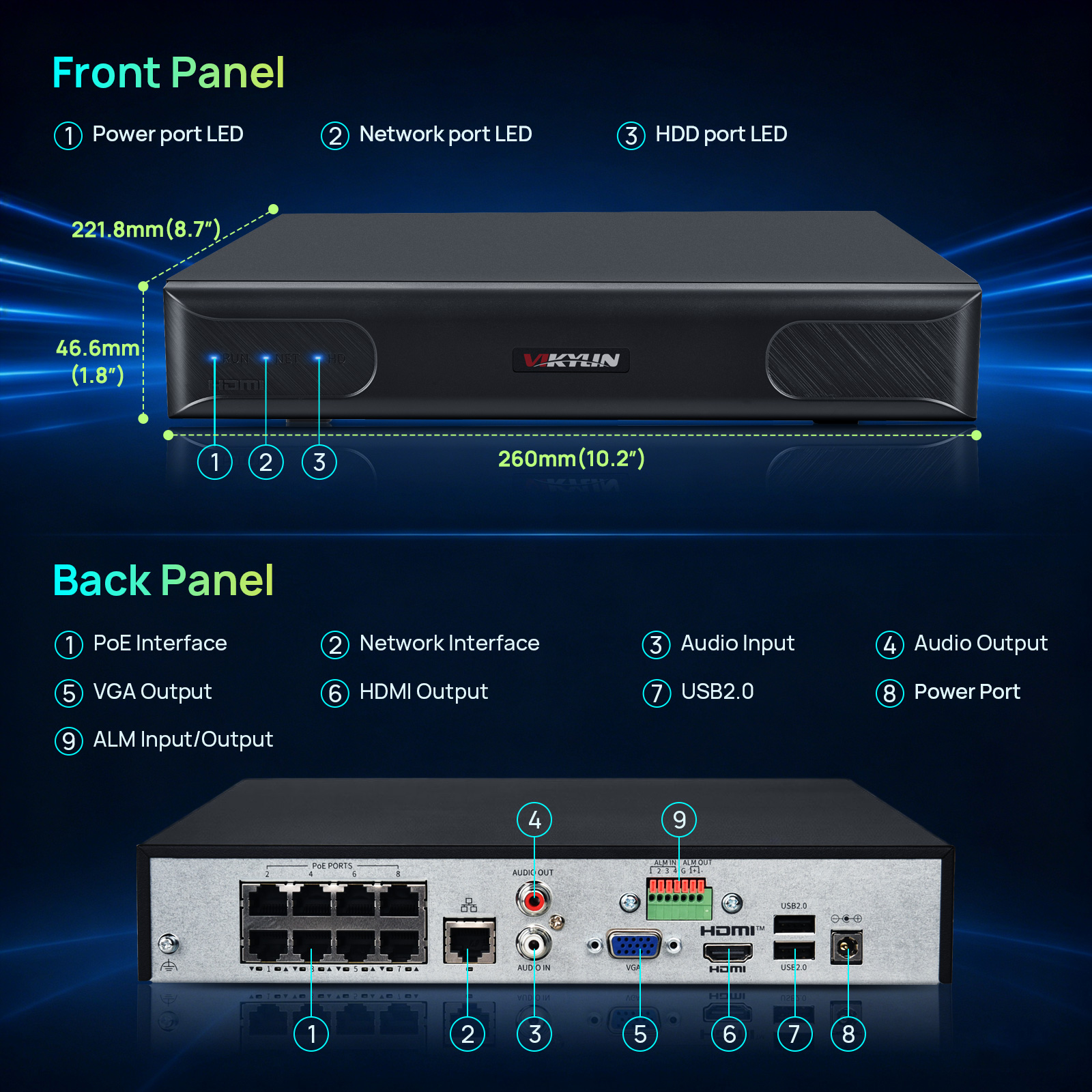 Vikylin 4K NVR UP to 12MP 8CH  – Home Security And Monitoring Bewertung und Preis