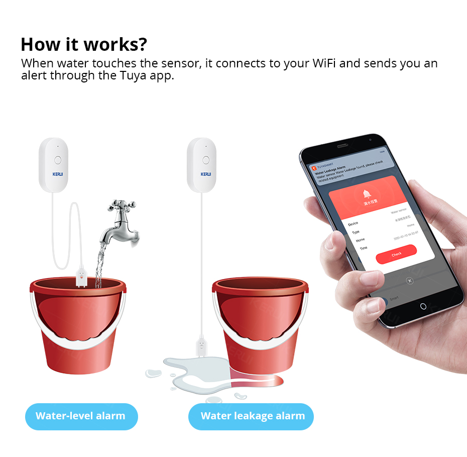 KERUI Smart  WiFi Water Sensor – Home Security And Monitoring Bewertung und Preis